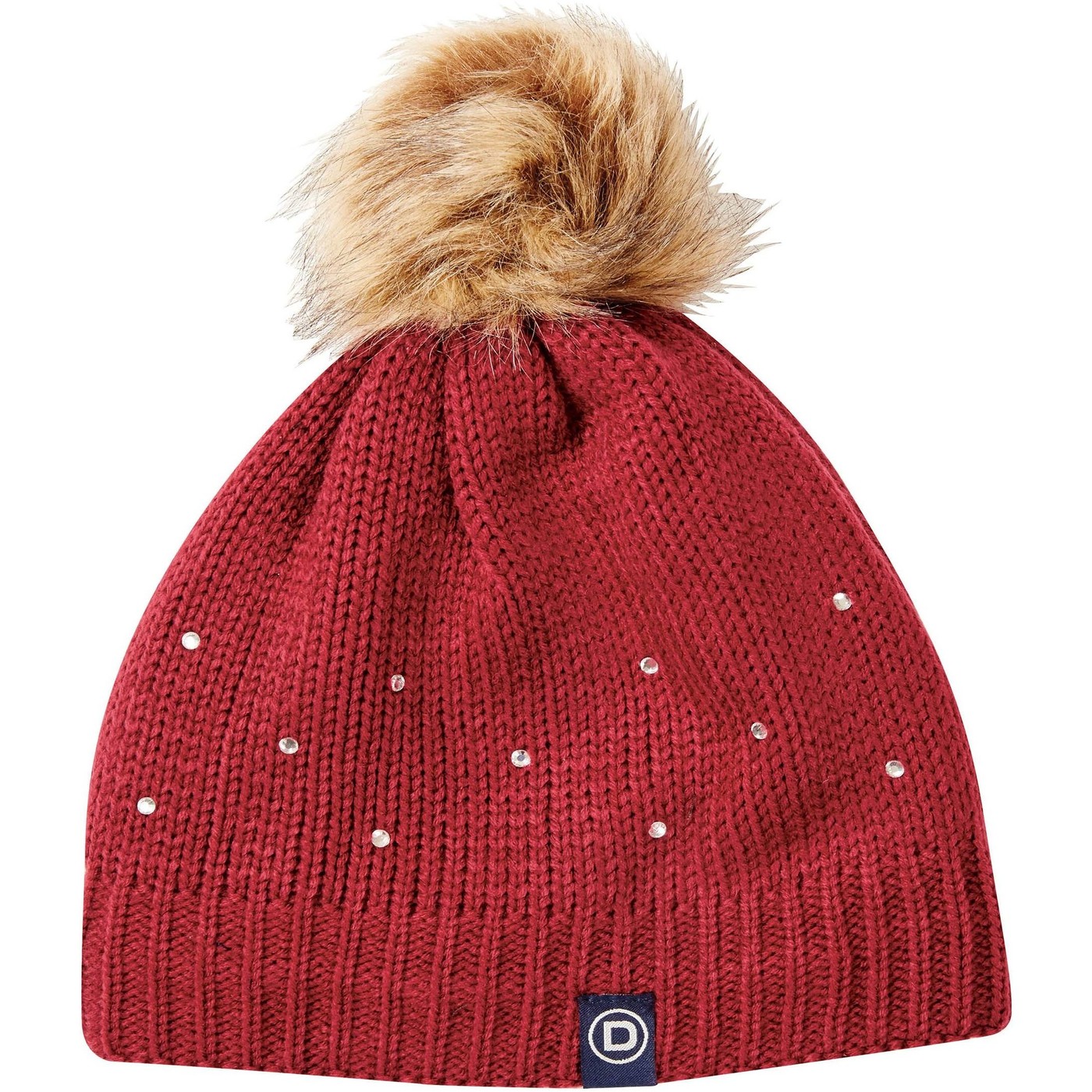 2021 Dublin Sparkle Bobble Beanie Hat 10019930 Deep Crimson Womens